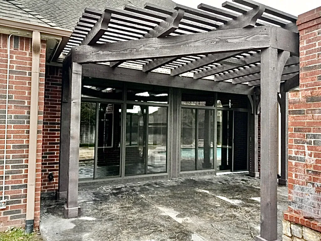 Timber pergola off the back doors